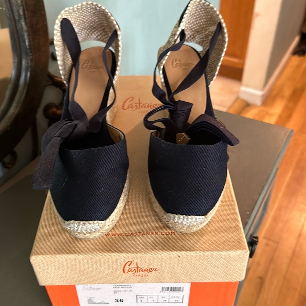 CASTAÑER
Chiara 80 canvas wedge espadrilles size 36